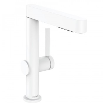 Змішувач для умивальника Hansgrohe Finoris 230 з 2JET та push-open, білий матовий (76063700)