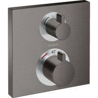 Термостат прихованого монтажу Hansgrohe Ecostat Square 2 режиму, шліфований чорний хром (15714340)