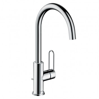 Смеситель для умывальника AXOR Uno 240 с ручкой Loop и донным клапаном, хром (38036000)