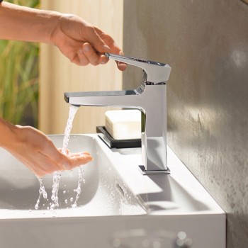 Смеситель для умывальника Hansgrohe Metropol 100 с донным клапаном push-open, белый матовый (32500700)
