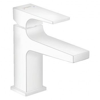Смеситель для умывальника Hansgrohe Metropol 100 с донным клапаном push-open, белый матовый (32500700)
