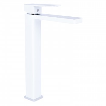 Змішувач для раковини Qtap Gemini високий QTGEM269CRW45679 Chrome/White