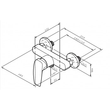 Смеситель для душа Am Pm Tender F45A20000