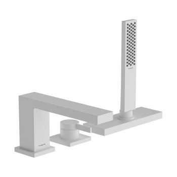 Смеситель на край ванны Hansgrohe Tecturis E врезной на 3 отверстия с sBox, Matt White (73443700)