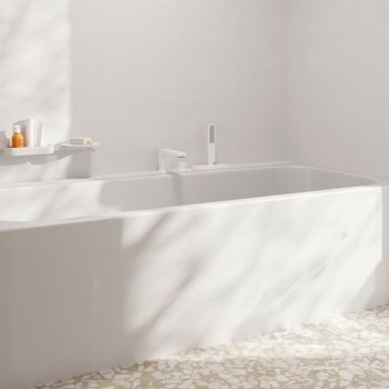 Смеситель на край ванны Hansgrohe Tecturis E врезной на 3 отверстия с sBox, Matt White (73443700)