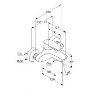 Kludi Pure&Solid 346810575 Змішувач для ванни