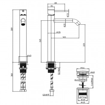 Змішувач для раковини Bossini Teo Line Z00703000030005