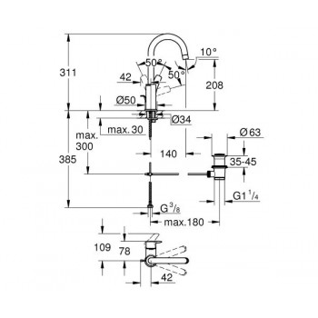 Смеситель для раковины Grohe Eurosmart New 23537003