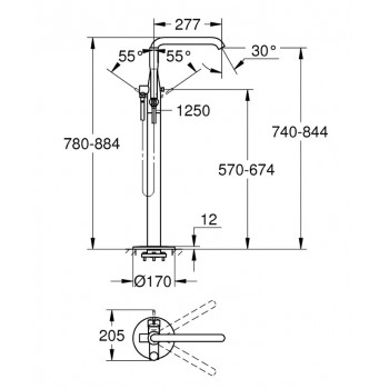 Смеситель для ванны Grohe Essence 23491001/25248001