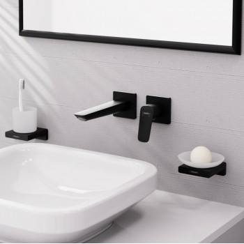 Змішувач для умивальника Hansgrohe Logis Fine 205 зі стіни прихованого монтажу, Matt Black (71256670)