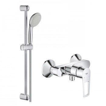 Змішувач для душу Grohe BauLoop New, Душовий гарнітур Grohe New Tempesta Classic, хром (23634001_27598001)