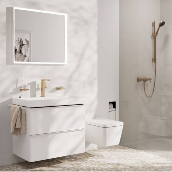 Змішувач для умивальника Hansgrohe Tecturis E210 Fine CoolStart з поворотним виливом, Brushed Bronze (73060140)