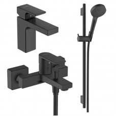 Набір змішувачів Hansgrohe EcoSmart для ванни Vernis Shape MB 100 (71561670+71450670+26423670), чорний матовий (20230003)