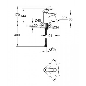 Grohe Bauflow 23752000 Смеситель для раковины