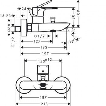 Hansgrohe Rebris E 72450000 Смеситель для ванны