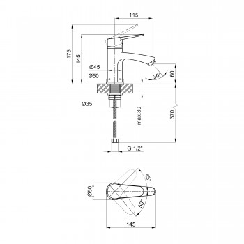 Змішувач для раковини Lidz Nicole 001F (k35) LDNIC001FCRM21880 Chrome