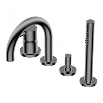 Змішувач для ванни Ritmonio Diametro35 S з гарнітуром, Brushed Black Chrome (PR52EG202BLX)
