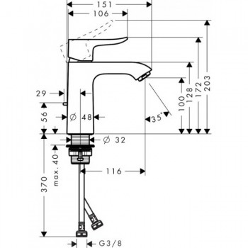 Смеситель для раковины Hansgrohe Metris 31080000