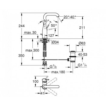 Змішувач для умивальника Grohe Essence 32628001/24174001