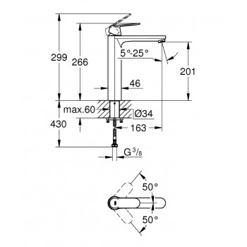 Смеситель для умывальника Grohe Eurosmart Cosmopolitan 23921000