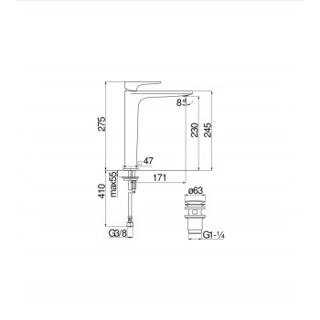 Смеситель для умывальника Nobili Seven SE124128/2CR