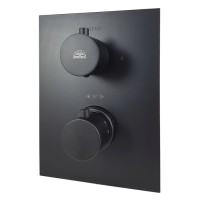 Змішувач для душу з термостатом Paffoni Light на 2 виходи, чорний матовий (LIQ518NO M)