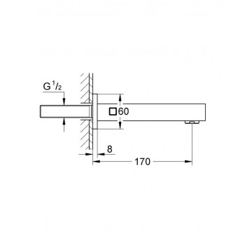 Вилив для ванни Grohe Eurocube 13303000