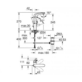 Змішувач для умивальника Grohe Eurostyle 23569003