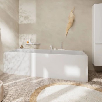 Змішувач Hansgrohe Tecturis S врізний на край ванни на 3 отвори з sBox, Matt White (73447700)