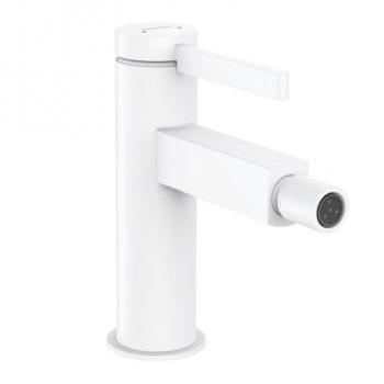 Смеситель для биде Hansgrohe Finoris с донным клапаном push-open, белый матовый (76200700)