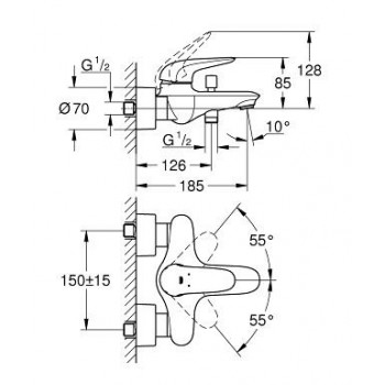 Grohe Eurostyle 23726ls3 Змішувач для ванни