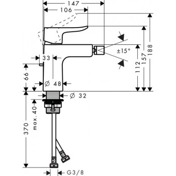 Смеситель для биде Hansgrohe Metris 31280000
