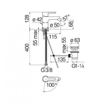 Смеситель для биде Nobili Abc ABE87119/1CR