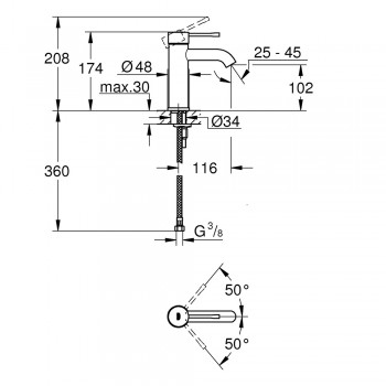 Смеситель для раковины Grohe Essence 24172KF1