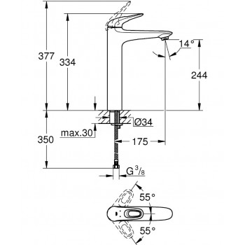 Змішувач для умивальника Grohe Eurostyle 23570LS3
