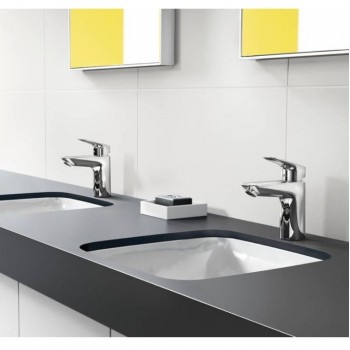 Смеситель для умывальника Hansgrohe Logis 100 LowFlow со сливным гарнитуром, хром (71104000)