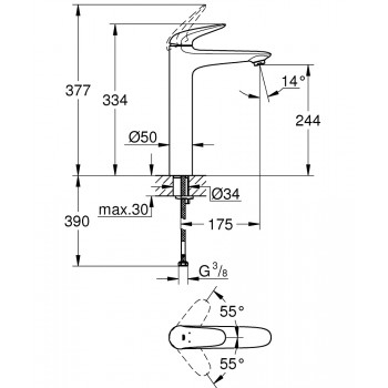 Grohe Eurostyle 23719lS3 Смеситель для раковины