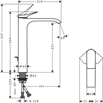 Hansgrohe Vivenis 75040670 Смеситель для раковины