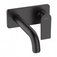 Смеситель для умывальника настенный Hansgrohe Vernis Shape 205 мм, черный матовый (71578670)