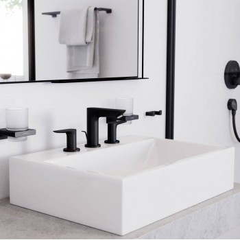 Змішувач для умивальника Hansgrohe Talis E на 3 отвори, чорний хром (71733340)