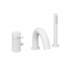 Змішувач для ванни Paffoni Light MAX FLOW вбудований на три отвори, білий (LIG047BO)