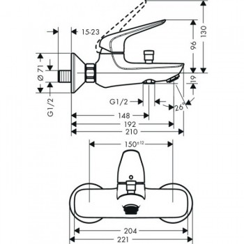 Hansgrohe Novus 71040000 Смеситель для ванны