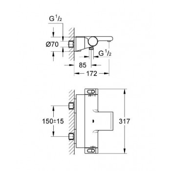 Змішувач для ванни Grohe Grohtherm 34464001