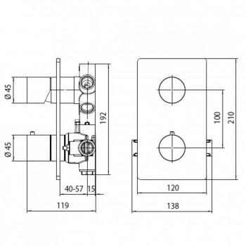Термостат для душу Bossini Teo Line Z00002000094005 SATIN NICKE