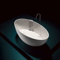 Ванна из искусственного камня Treesse Bali 160x85x62h, белая глянцевая (V026BL)