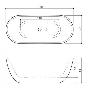 Balteco Halo Ванна окремостояча 170x72