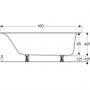 Ванна прямоугольная Geberit Soana 554.001.01.1 (160х70 см.)