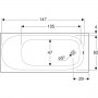 Ванна прямоугольная Geberit Soana 554.001.01.1 (160х70 см.)
