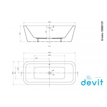 Ванна окремостояча Devit GREDOS 18080129 180x80