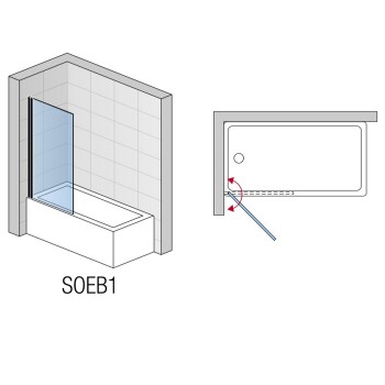 SanSwiss Solino SOEB107500607 Шторка для ванни (75х150 см.)
